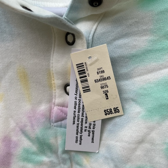 Aeropostale Fleece Tie-Dye Mock-Neck Crop Top NWT Multicolored Size Large Pastel - Picture 7 of 10